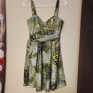 Guess Yellow and Black Pinup Mini Dress Y2K
